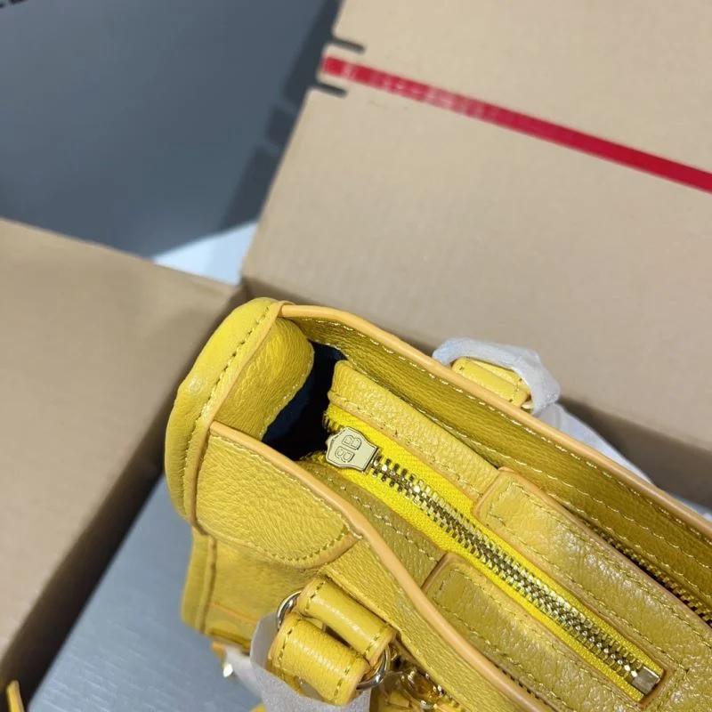 AllSeason Balenciaga  Goat Leather Motorcycle Bag with Gold Buckle 38290