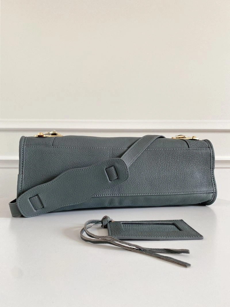 Balenciaga  Gray-Blue Goat Leather Motorcycle Bag with Mirror Soft 66935