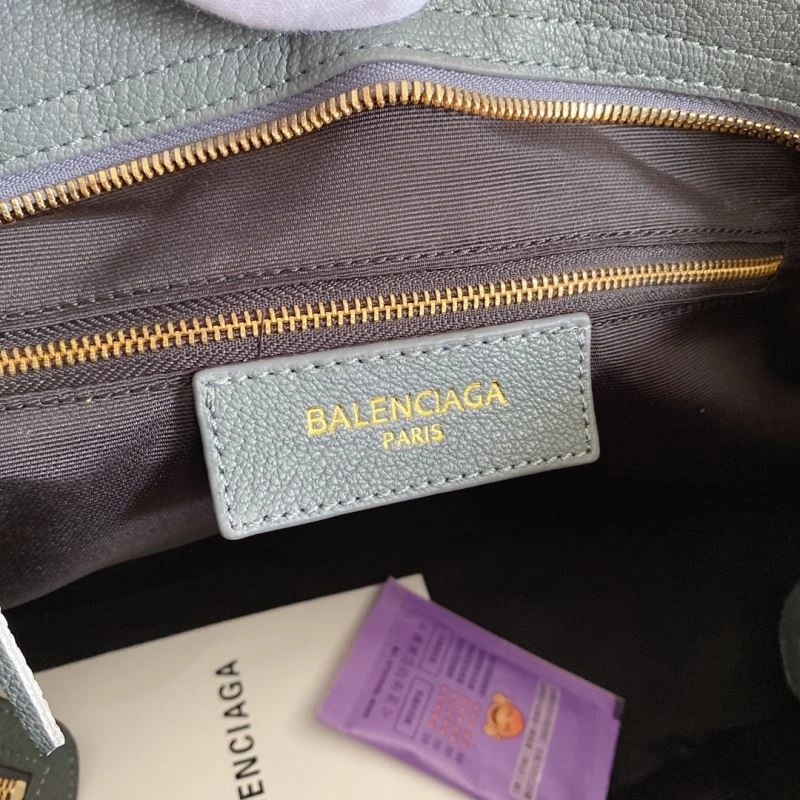 Balenciaga  Gray-Blue Goat Leather Motorcycle Bag with Mirror Soft 66935