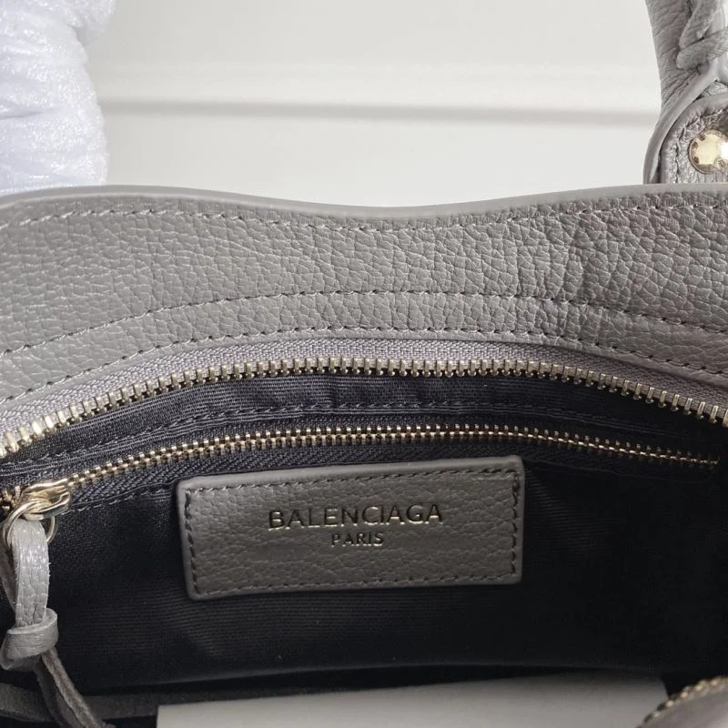 Balenciaga  Italian Goat Leather Mini Motorcycle Bag - Deep Gray AllSeason 38294