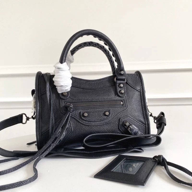 ModernLook Balenciaga  Italian Goat Leather Mini Motorcycle Bag with Strap 38299