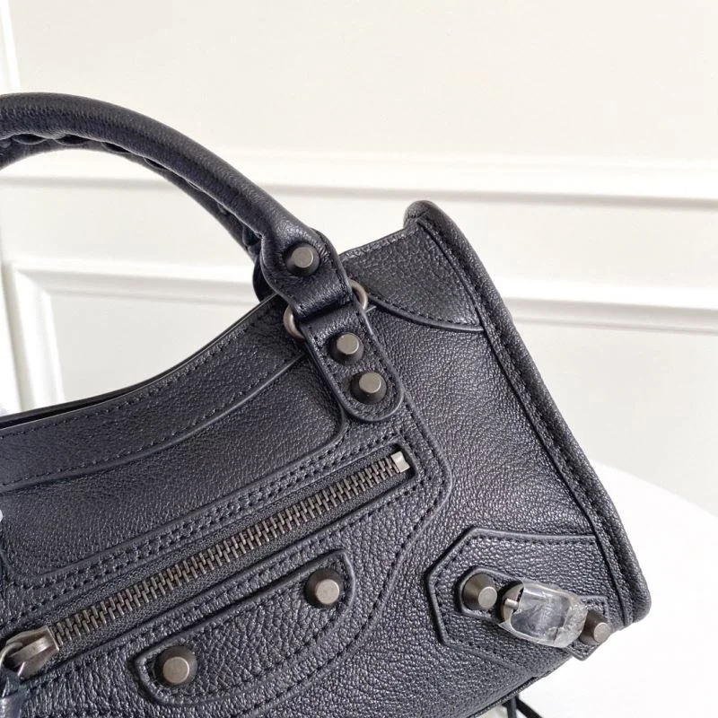 ModernLook Balenciaga  Italian Goat Leather Mini Motorcycle Bag with Strap 38299