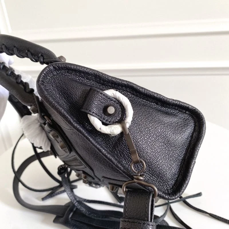 ModernLook Balenciaga  Italian Goat Leather Mini Motorcycle Bag with Strap 38299