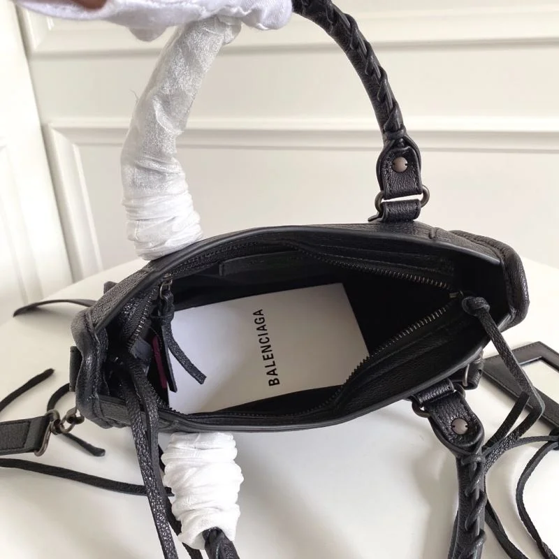 ModernLook Balenciaga  Italian Goat Leather Mini Motorcycle Bag with Strap 38299
