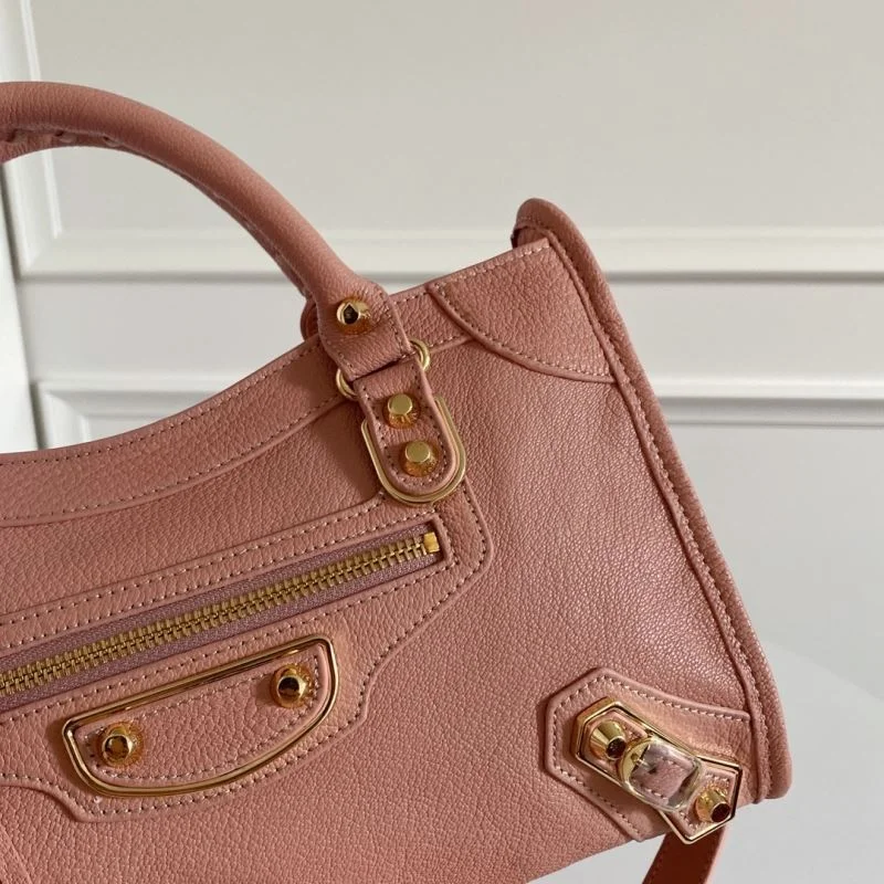 Balenciaga  Italian Goat Leather Motorcycle Bag - Light Pink 30cm Practical 38312