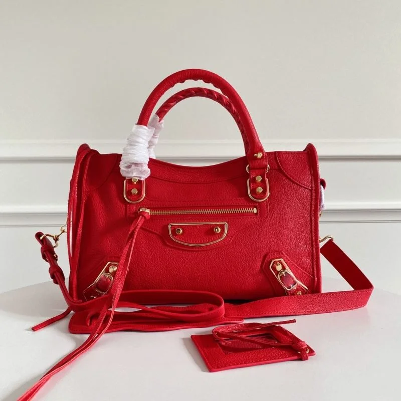 Efficient Balenciaga  Italian Goat Leather Motorcycle Bag - Red 38305