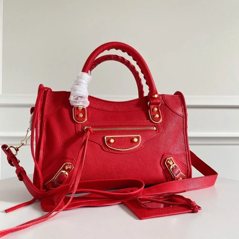 Efficient Balenciaga  Italian Goat Leather Motorcycle Bag - Red 38305