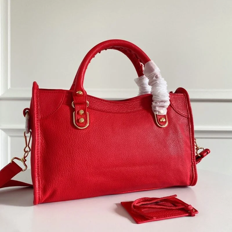 Efficient Balenciaga  Italian Goat Leather Motorcycle Bag - Red 38305