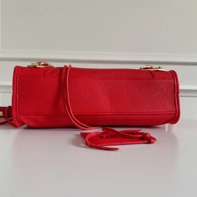 Efficient Balenciaga  Italian Goat Leather Motorcycle Bag - Red 38305