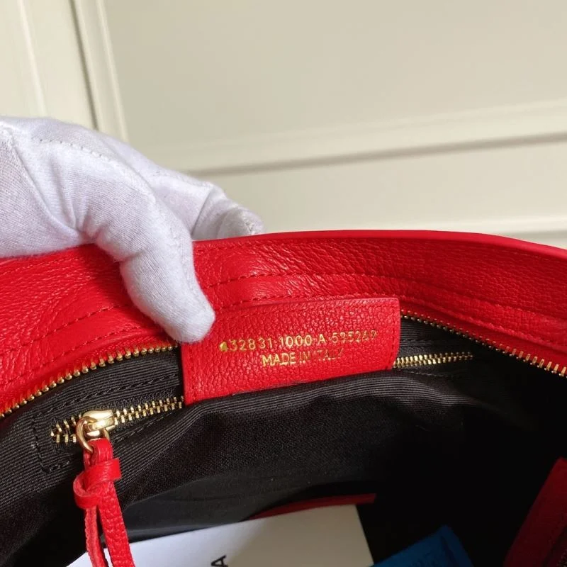 Efficient Balenciaga  Italian Goat Leather Motorcycle Bag - Red 38305