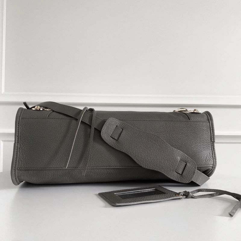 Effortless Balenciaga  Italian Goat Leather Motorcycle Bag with Gold Studs 66965