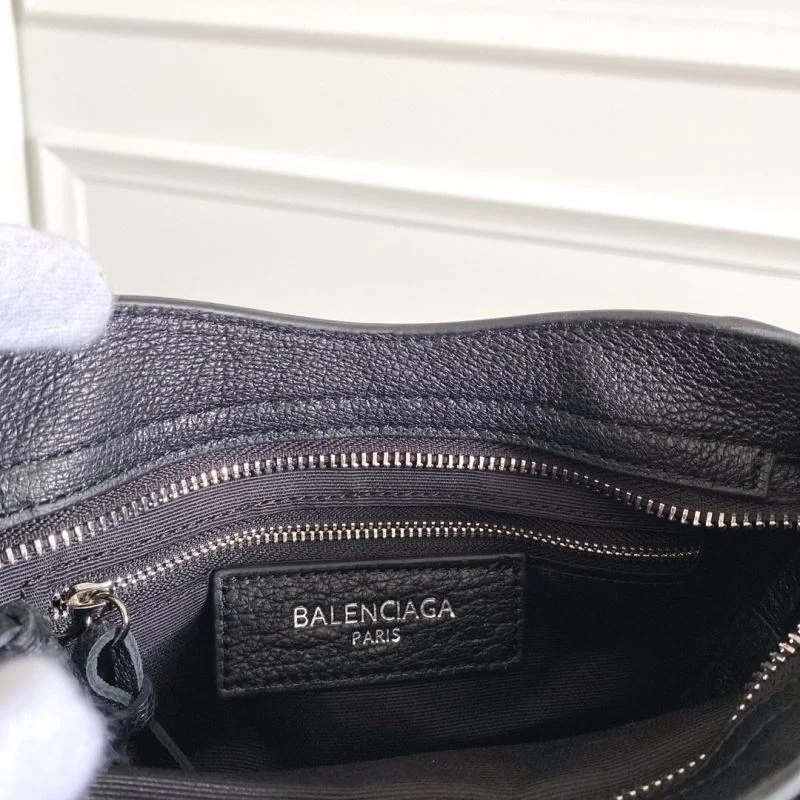 Upgraded Balenciaga  Italian Goat Leather Motorcycle Bag with Silver Buckle 38307