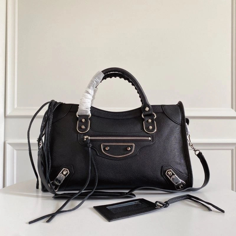 Balenciaga  Italian Goat Leather Motorcycle Bag with Studs - 38cm Cozy 66933