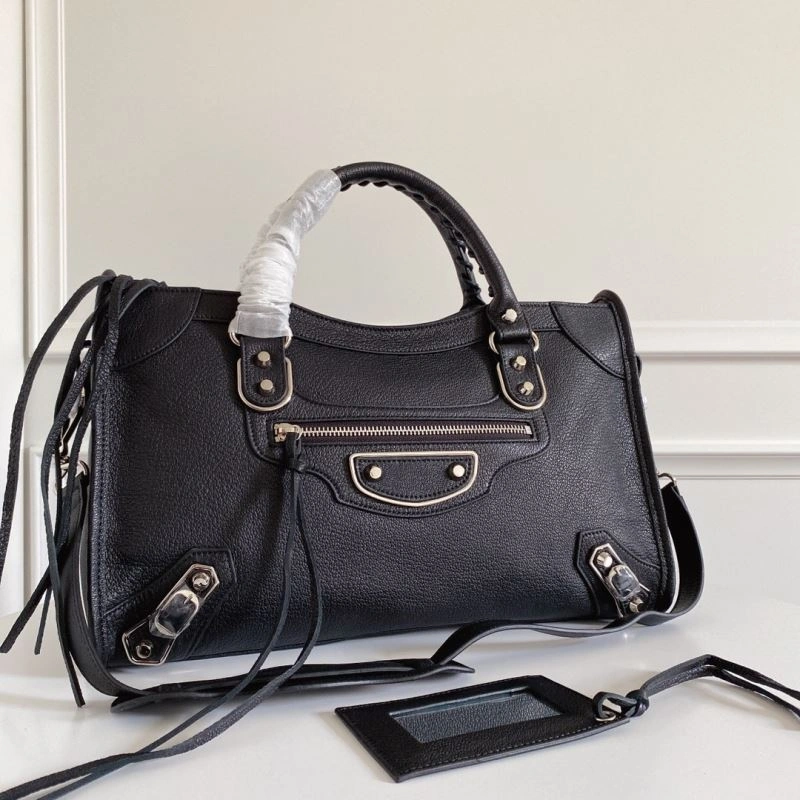 Balenciaga  Italian Goat Leather Motorcycle Bag with Studs - 38cm Cozy 66933