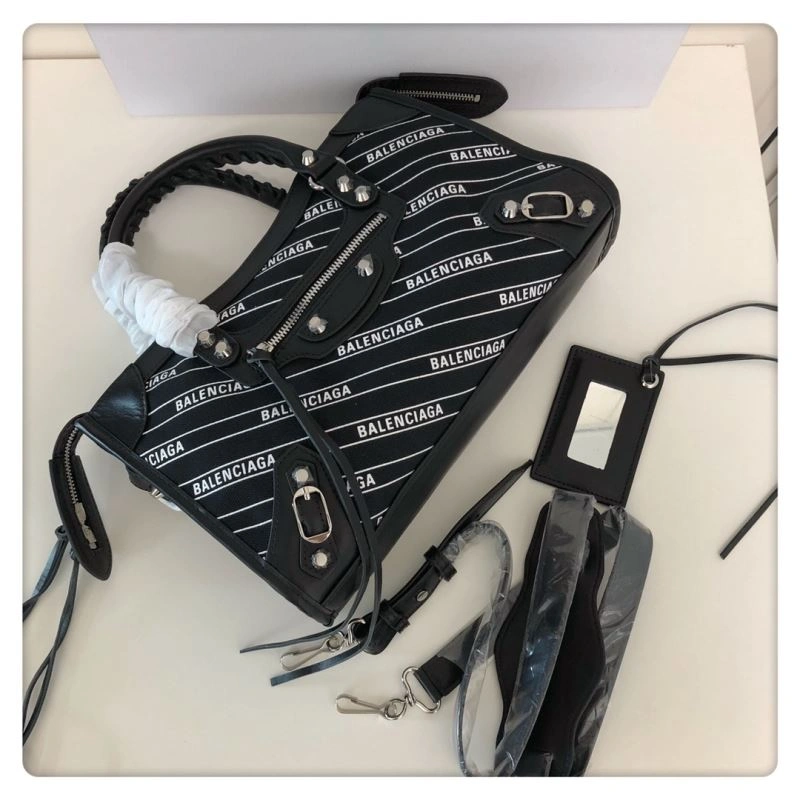 SunProtective Balenciaga  Motorcycle Bag with Slanted Print Design 78765