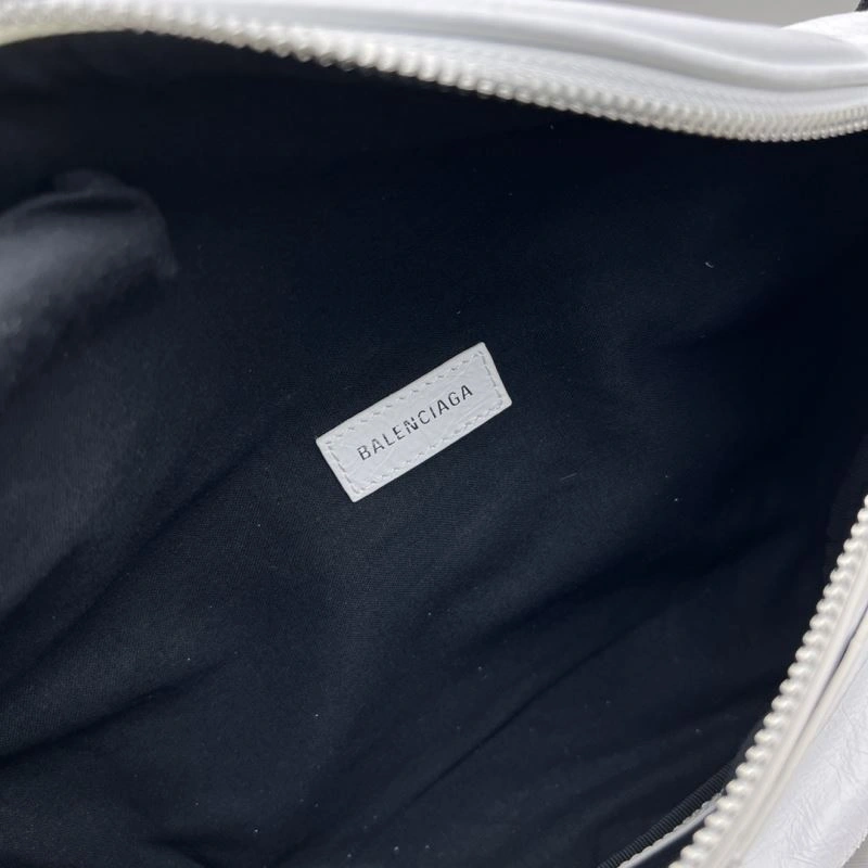 Soft Balenciaga  White Motorcycle Multi-Pocket Waist Bag for Travel 78549