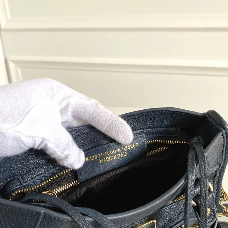 Bold Balenciaga Cobalt Blue Goat Leather Motorcycle Bag with Gold Buckle 38300