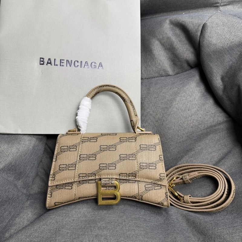 Balenciaga Crescent Hourglass XS Bag in Brown Leather Lightweight 70007