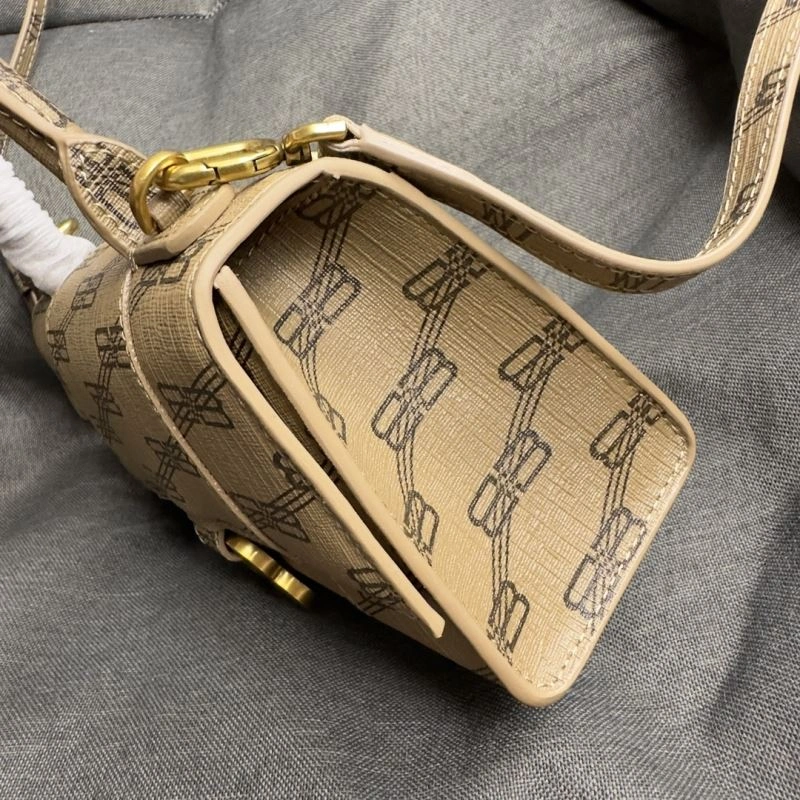Balenciaga Crescent Hourglass XS Bag in Brown Leather Lightweight 70007