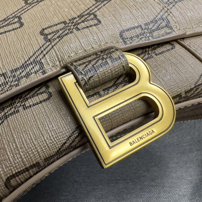 Balenciaga Crescent Hourglass XS Bag in Brown Leather Lightweight 70007