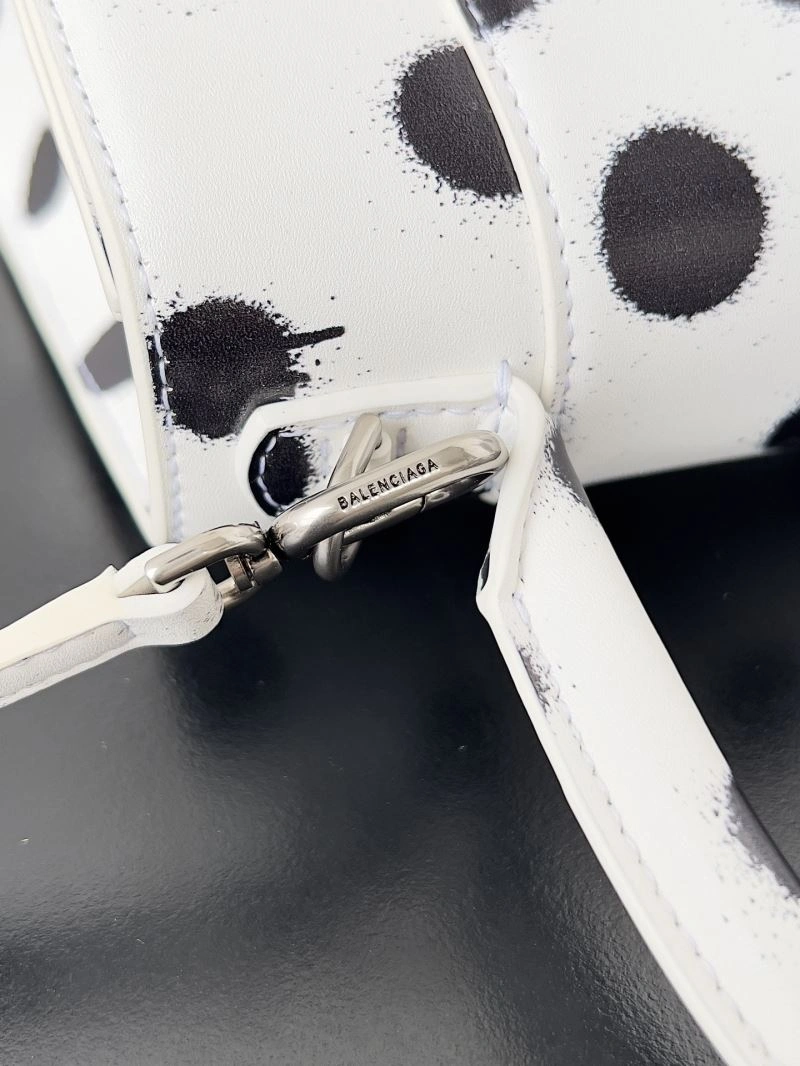 Balenciaga Crescent Moon Hourglass Bag - Polka Dot White Versatile 78657