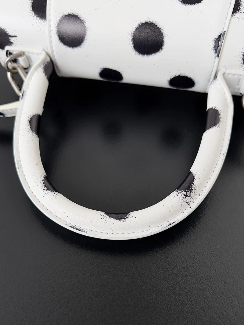Balenciaga Crescent Moon Hourglass Bag - Polka Dot White Versatile 78657