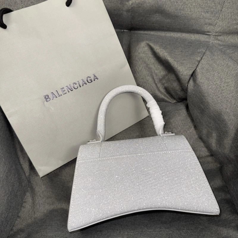 Balenciaga Crescent Moon Shiny Hourglass Bag in Silver MultiPurpose 70039