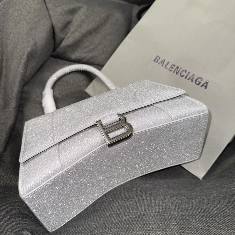 Balenciaga Crescent Moon Shiny Hourglass Bag in Silver MultiPurpose 70039