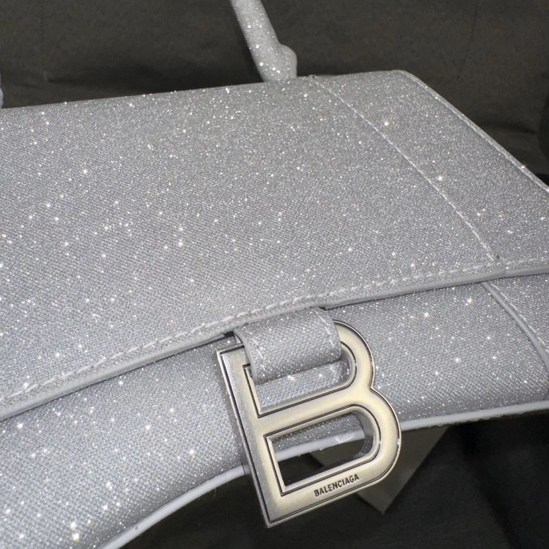 Balenciaga Crescent Moon Shiny Hourglass Bag in Silver MultiPurpose 70039