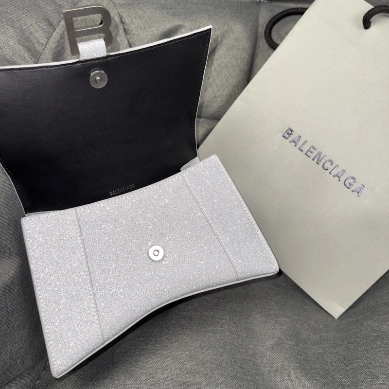 Balenciaga Crescent Moon Shiny Hourglass Bag in Silver MultiPurpose 70039