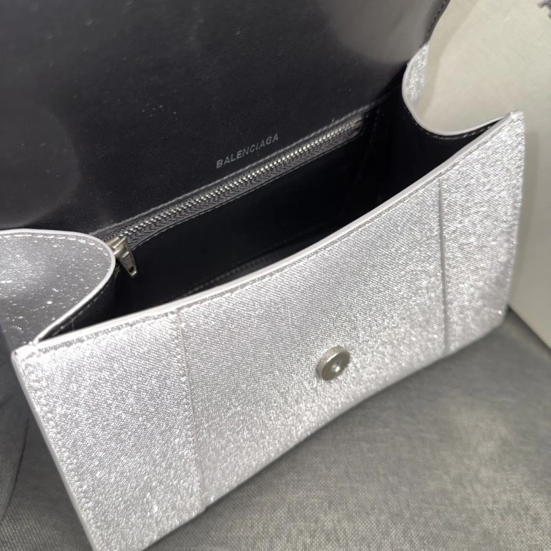 Balenciaga Crescent Moon Shiny Hourglass Bag in Silver MultiPurpose 70039
