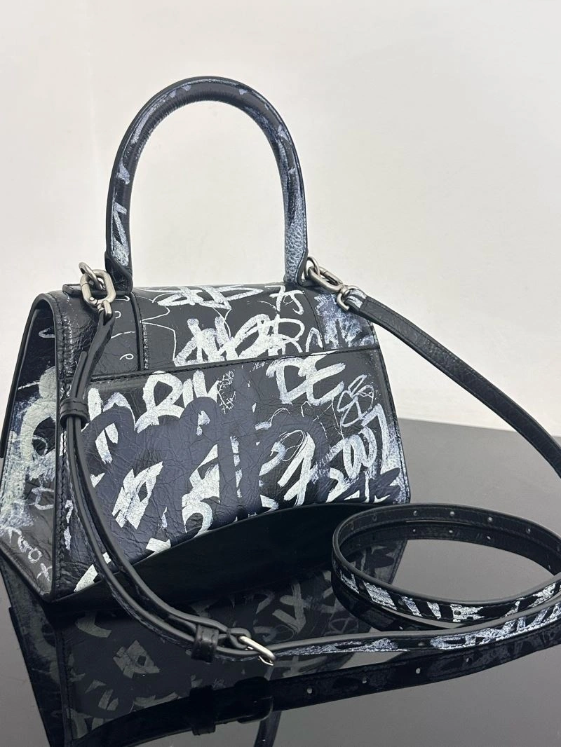 Durable Balenciaga Crocodile-Embossed Leather Hourglass Bag - Size S 72650
