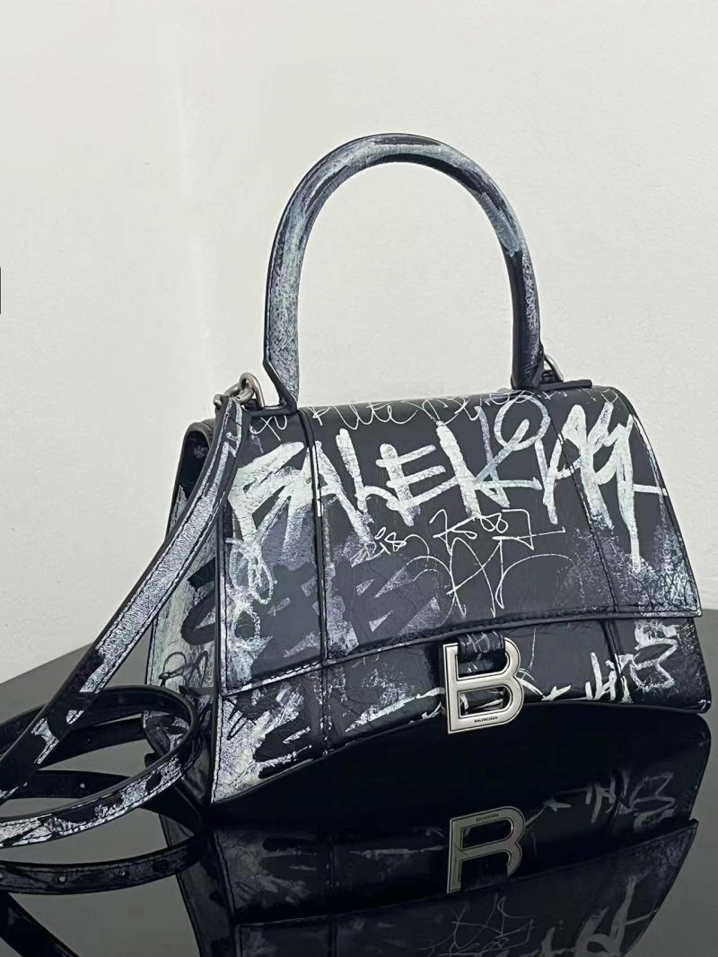 Durable Balenciaga Crocodile-Embossed Leather Hourglass Bag - Size S 72650