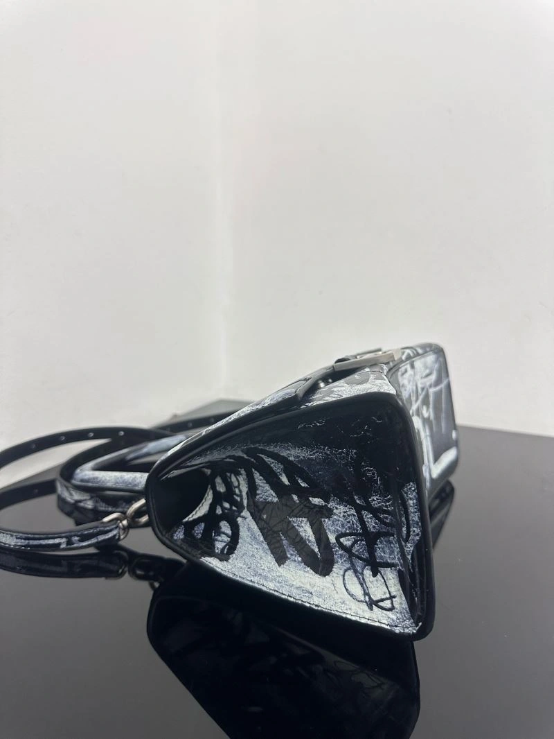 Durable Balenciaga Crocodile-Embossed Leather Hourglass Bag - Size S 72650