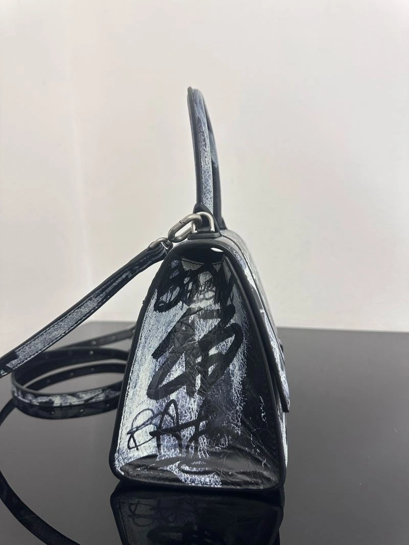 Durable Balenciaga Crocodile-Embossed Leather Hourglass Bag - Size S 72650