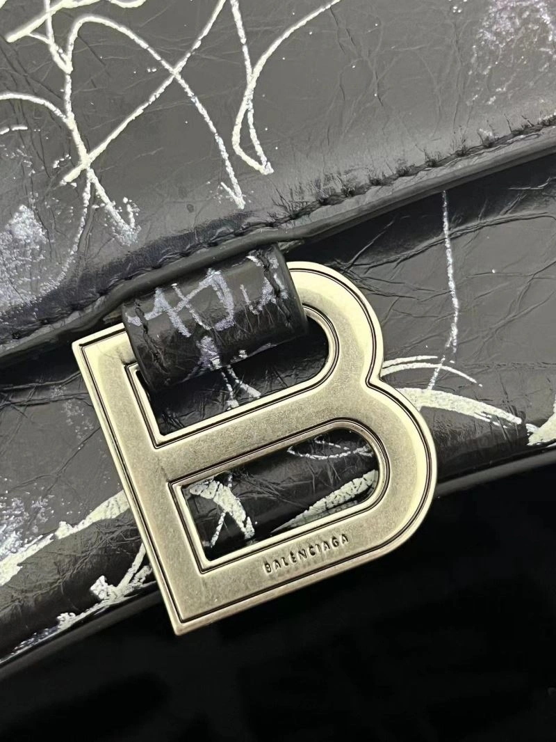 Durable Balenciaga Crocodile-Embossed Leather Hourglass Bag - Size S 72650