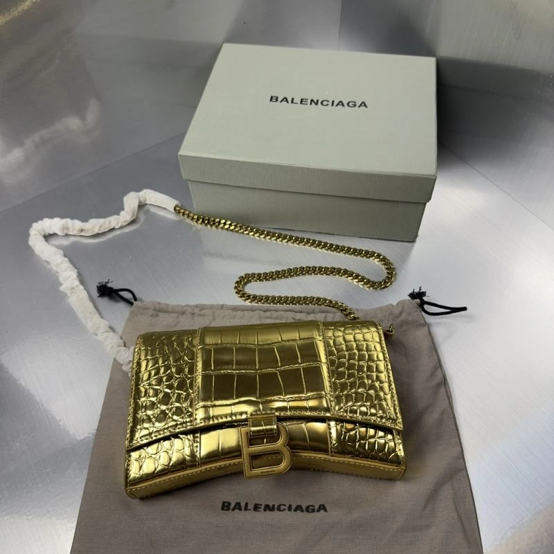 Refined Balenciaga Crocodile Gold Arc Hourglass Chain Bag 72653