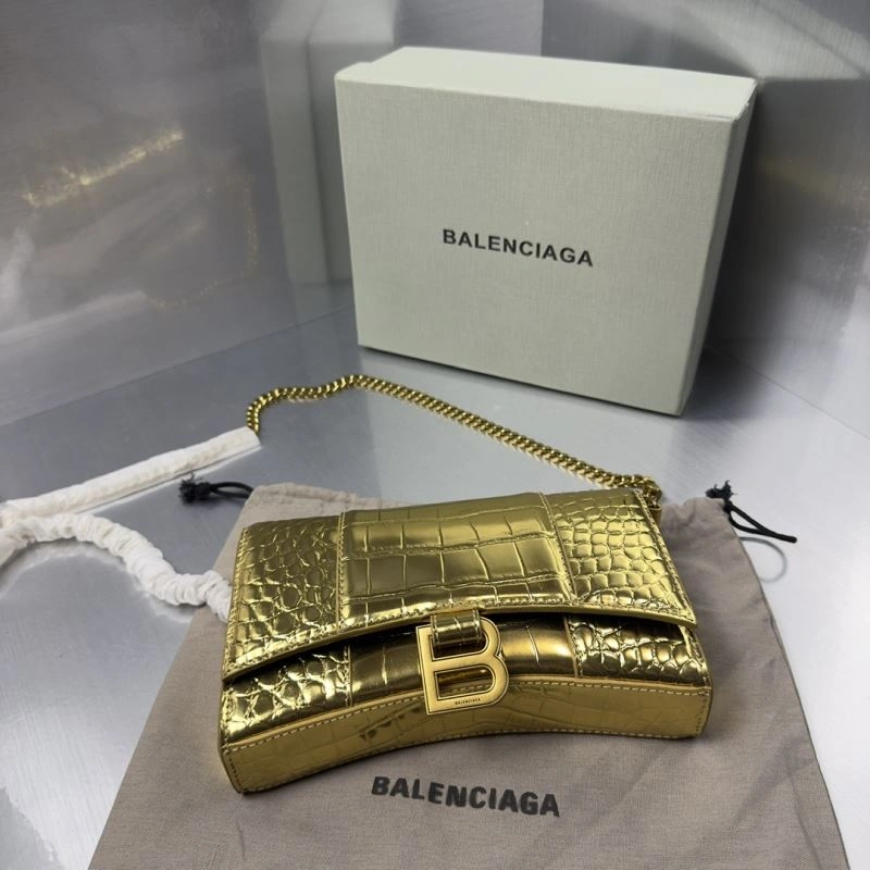 Refined Balenciaga Crocodile Gold Arc Hourglass Chain Bag 72653
