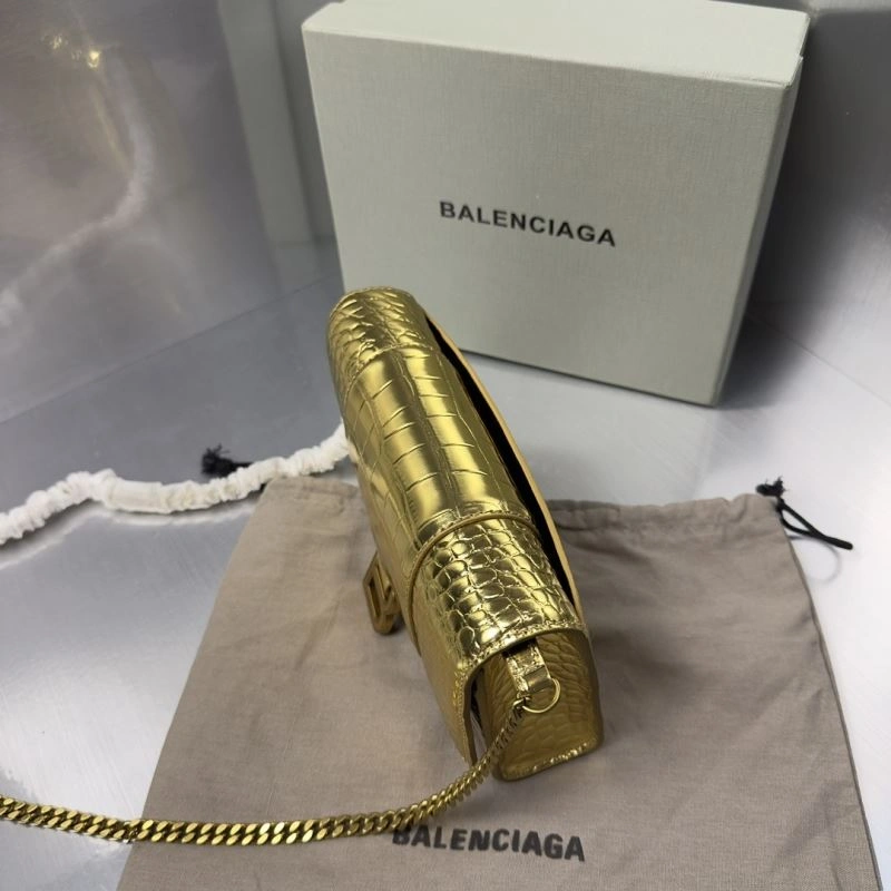 Refined Balenciaga Crocodile Gold Arc Hourglass Chain Bag 72653