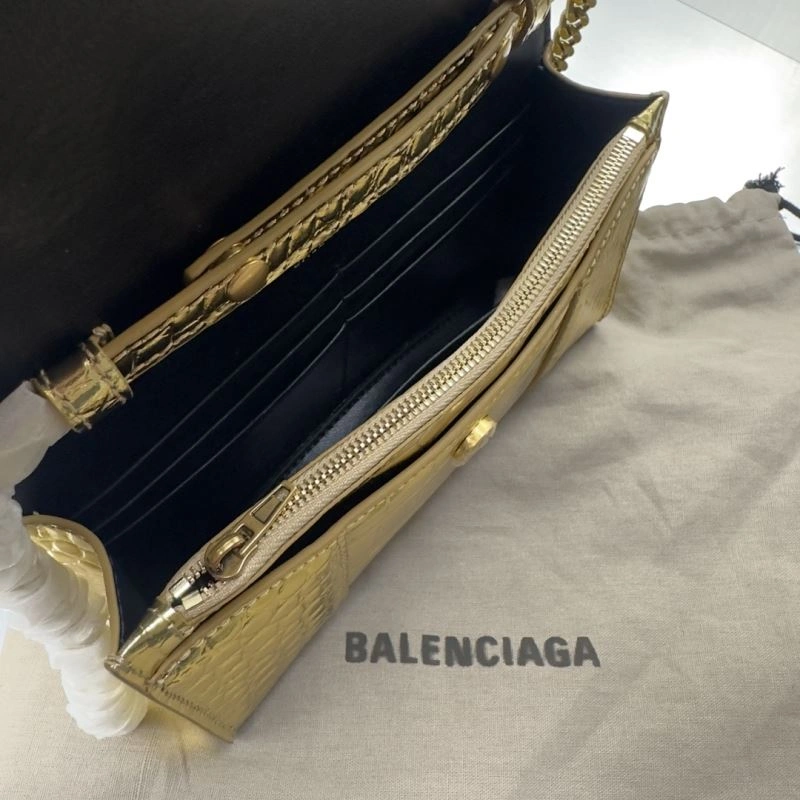 Refined Balenciaga Crocodile Gold Arc Hourglass Chain Bag 72653