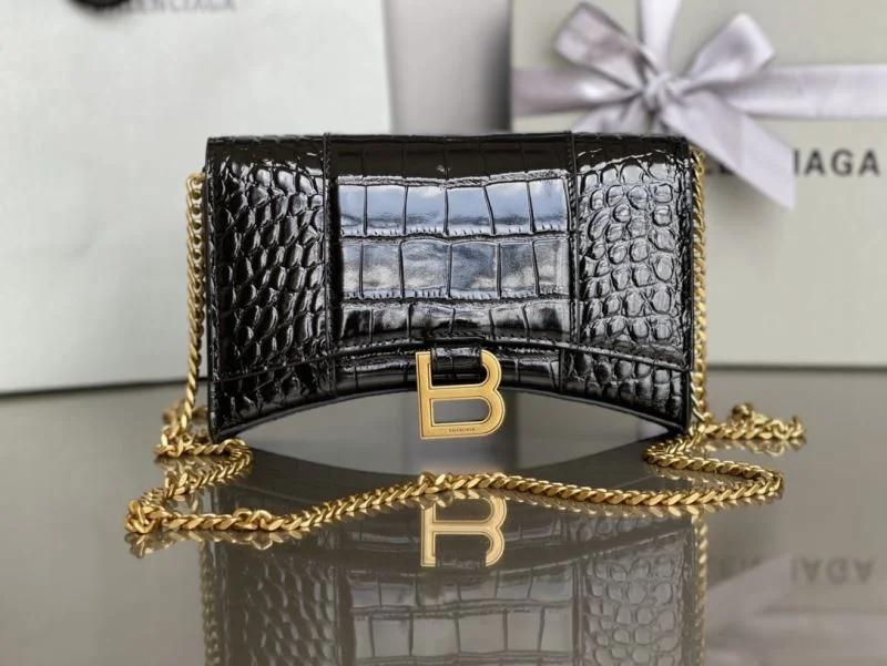 Balenciaga Crocodile Gold Buckle Hourglass Chain Bag byBalenciaga Tailored 38284