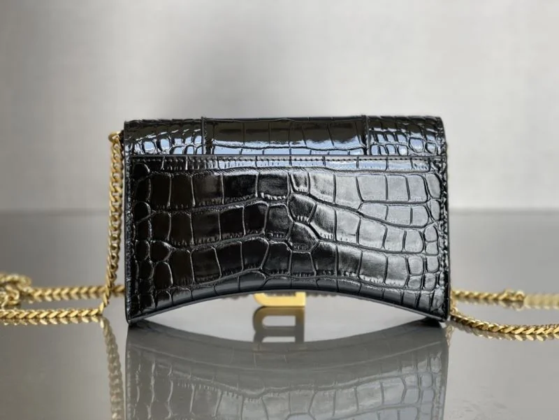 Balenciaga Crocodile Gold Buckle Hourglass Chain Bag byBalenciaga Tailored 38284