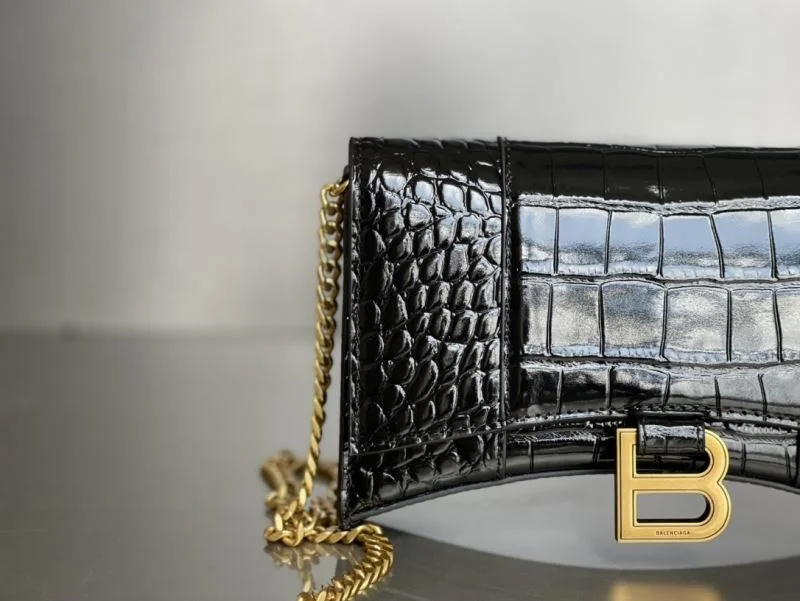 Balenciaga Crocodile Gold Buckle Hourglass Chain Bag byBalenciaga Tailored 38284