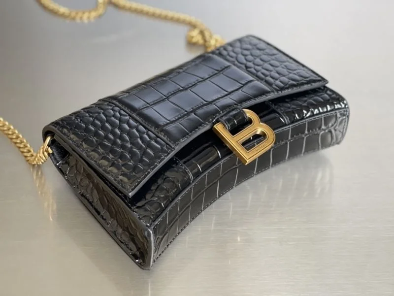 Balenciaga Crocodile Gold Buckle Hourglass Chain Bag byBalenciaga Tailored 38284