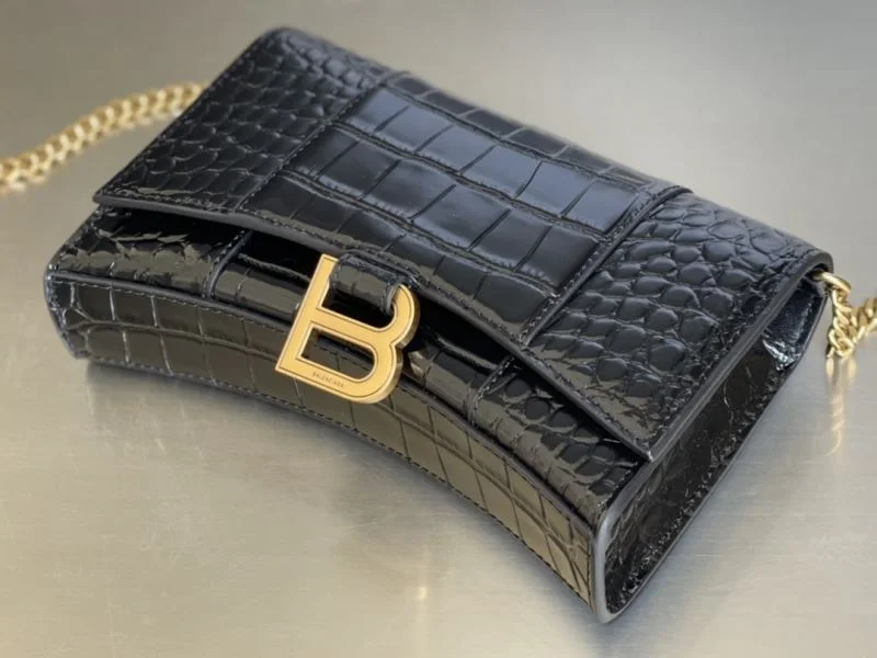 Balenciaga Crocodile Gold Buckle Hourglass Chain Bag byBalenciaga Tailored 38284