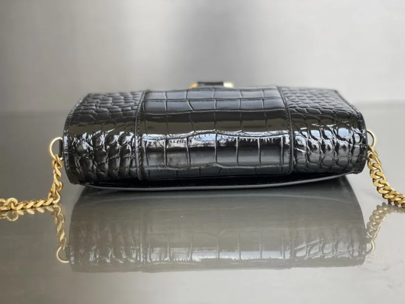 Balenciaga Crocodile Gold Buckle Hourglass Chain Bag byBalenciaga Tailored 38284