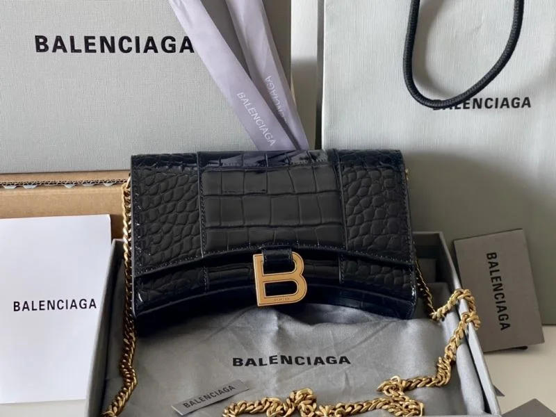 Balenciaga Crocodile Gold Buckle Hourglass Chain Bag byBalenciaga Tailored 38284