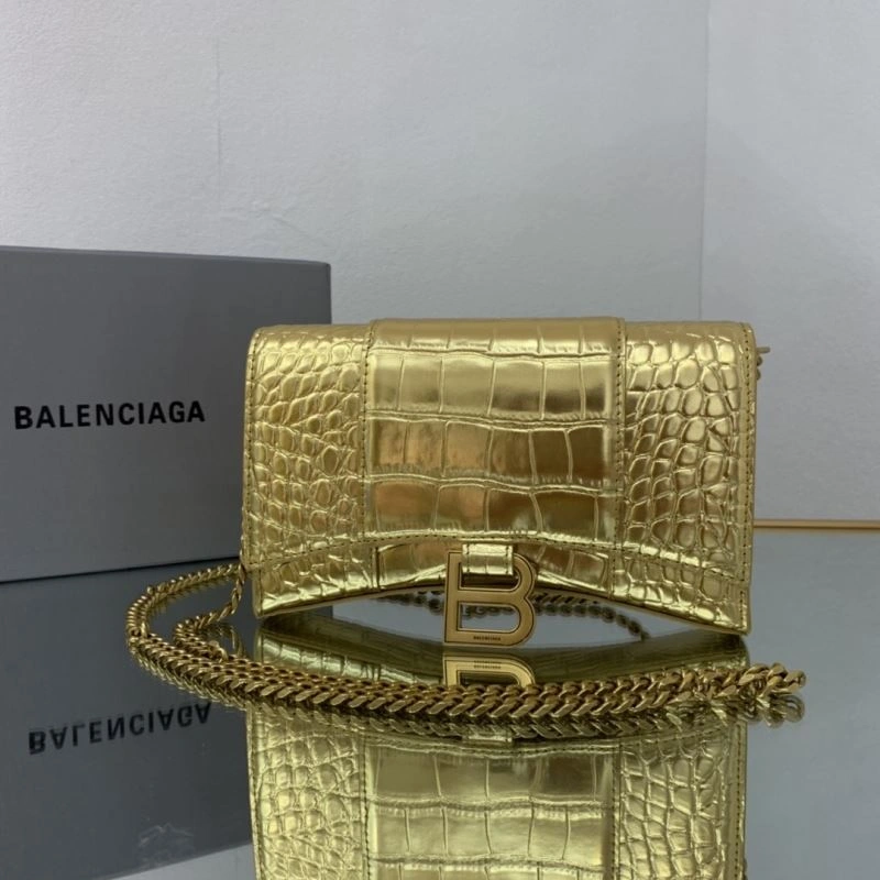 Balenciaga Crocodile Gold Heavyweight Hourglass Chain Bag TravelReady 72608