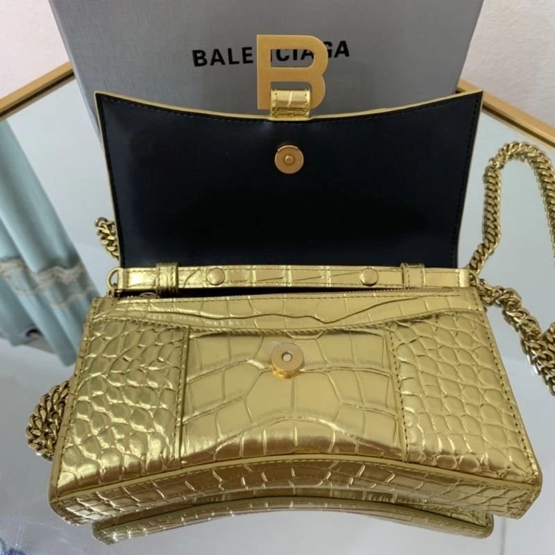 Balenciaga Crocodile Gold Heavyweight Hourglass Chain Bag TravelReady 72608
