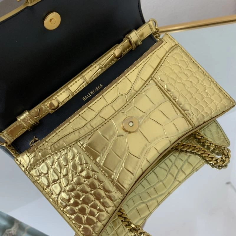 Balenciaga Crocodile Gold Heavyweight Hourglass Chain Bag TravelReady 72608